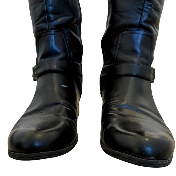 Bandolino Two-Tone Black & Brown Knee-High Riding Boots | Women’s Size 9 - Picture 2 of 11